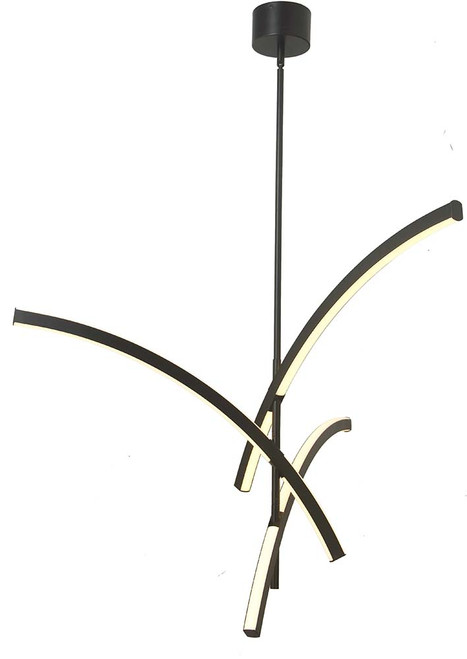 Abra 10012PN-MB Archer Contemporary Matte Black LED Chandelier Lighting