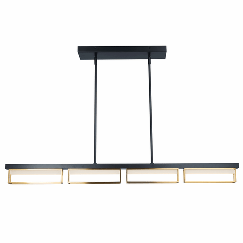 Abra 10019PN-MB-BRZ Pane Modern Matte Black / Bronze LED Kitchen Island Light