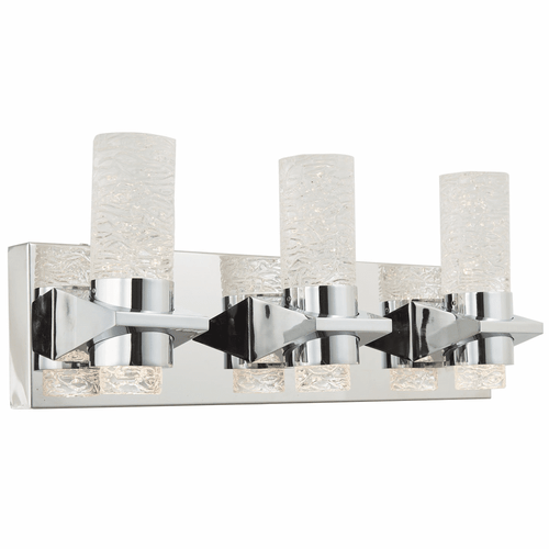 Abra 20073WV-CH Krypton Modern Chrome LED 3-Light Bathroom Vanity Light