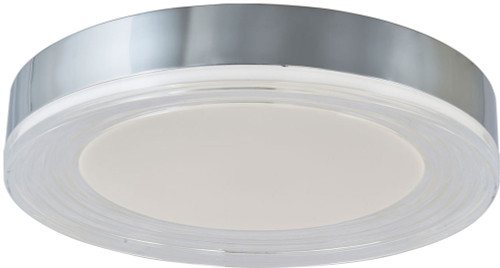 Abra 30044FM-CH-Waves Waves Modern Chrome LED 16" Flush Mount Light Fixture