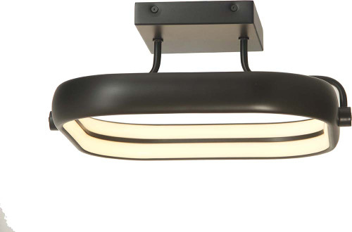 Abra 30084FM-MB Rave Contemporary Matte Black LED Flush Mount Light Fixture
