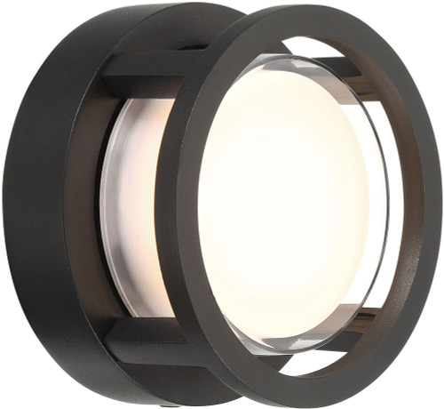 Access 20369LEDDMG-BL/WHT Spoke Contemporary Black LED Outdoor Lighting Wall Sconce