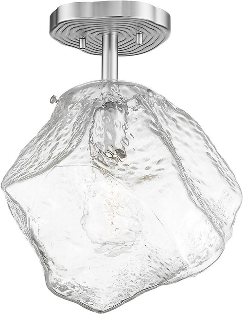 Access 63125LEDDLP-MSS-CLR Boulder Modern Matte Chrome LED Flush Mount Lighting