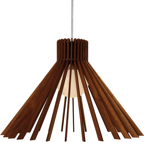 Accord Lighting 1184 Stecche Di Legno Modern Teak 15" Ceiling Pendant Light