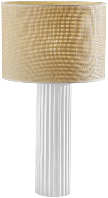 Adesso 3734-02 Primrose Contemporary White Ribbed Ceramic Table Top Lamp