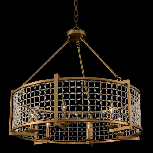 Allegri 032152-043-FR001 Verona Brushed Pearlized Brass 36" Drum Ceiling Light Pendant