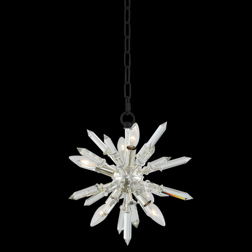 Allegri 033610-050-FR001 Angelo Matte Black w/ Polished Silver Lighting Pendant