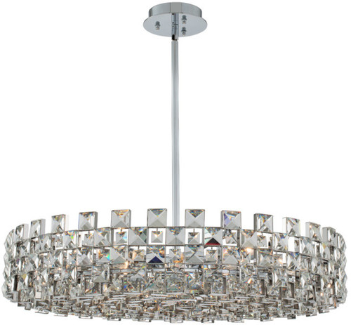 Allegri 036657-010-FR001 Piazze Polished Chrome Drum Ceiling Light Pendant