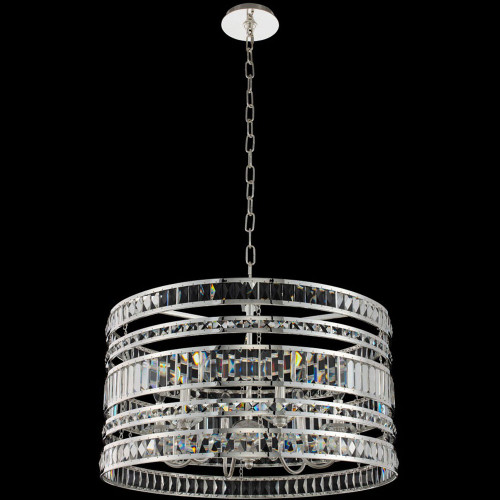 Allegri 037055-014-FR001 Strato Polished Silver 26" Drum Pendant Lamp