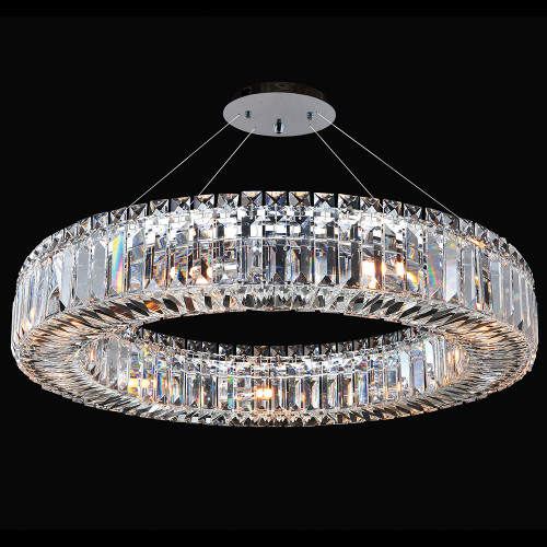Allegri 11704-010-FR001 Rondelle Chrome 26" Drum Pendant Light Fixture
