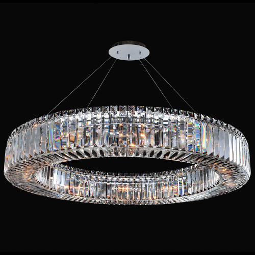 Allegri 11705-010-FR001 Rondelle Chrome 35" Drum Pendant Lighting Fixture