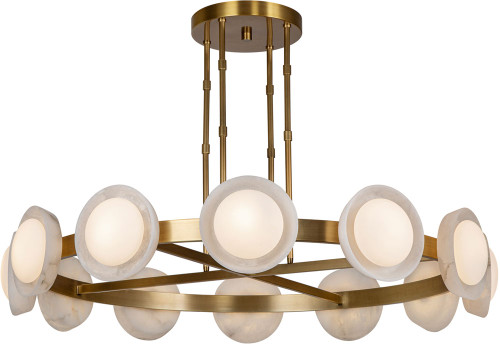 Alora CH320050VBAR-UNV Alonso Contemporary Vintage Brass LED Lighting Chandelier