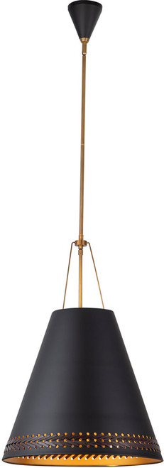 Alora PD342020MBHL Brickell Matte Black / Hazelnut Leather Drop Lighting
