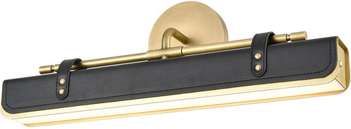 Alora WV307919VBTL Valise Modern Vintage Brass / Tuxedo Leather LED 20" Art Lighting