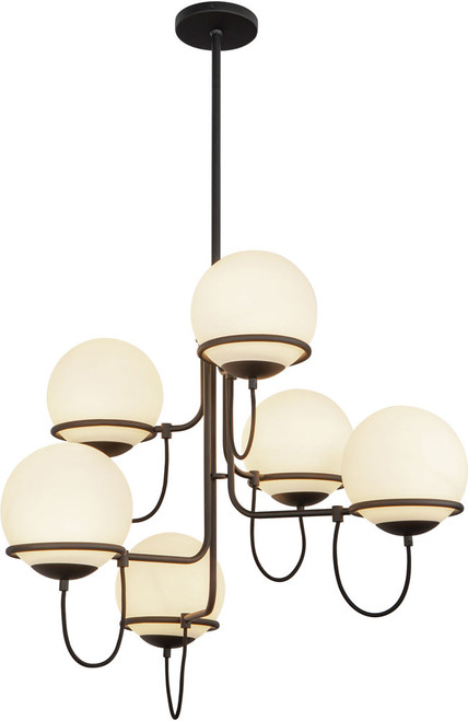 Alora Mood CH458632MBOP Alba Contemporary Matte Black Chandelier Lamp