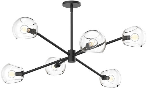 Alora Mood CH548637MBCL Willow Modern Matte Black Ceiling Chandelier