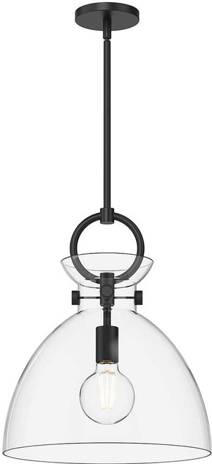 Alora Mood PD411814MBCL Waldo Matte Black 18" Pendant Lighting