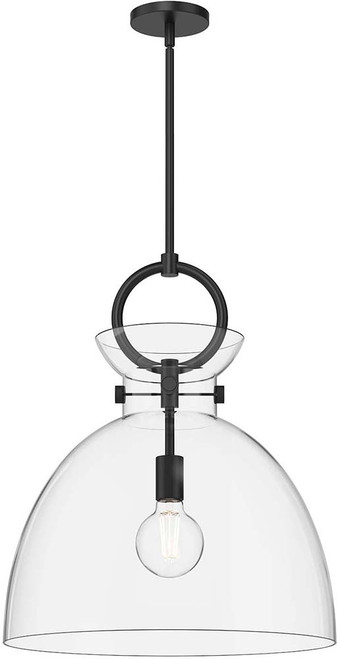 Alora Mood PD411818MBCL Waldo Matte Black 22" Hanging Light
