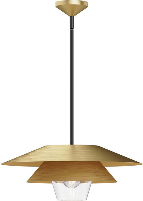 Alora Mood PD475120BGCL Tetsu Contemporary Brushed Gold 21" Lighting Pendant