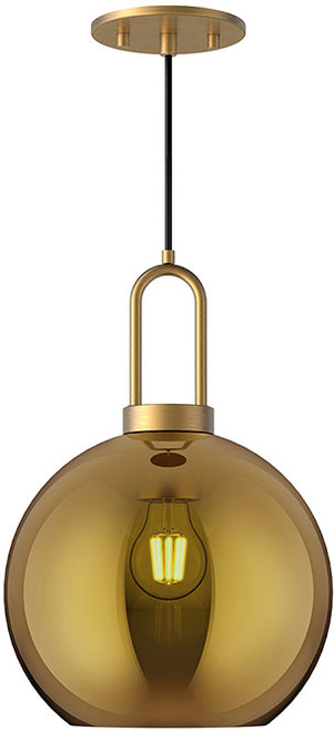 Alora Mood PD601710AGCP Soji Contemporary Aged Gold 10" Mini Hanging Light