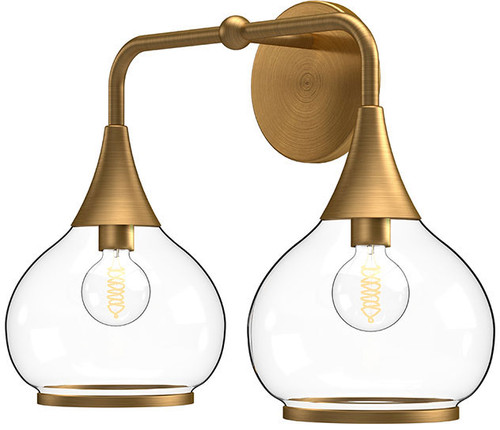 Alora Mood VL524217AGCL Hazel Modern Aged Gold 2-Light Bathroom Lighting Fixture