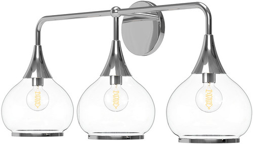 Alora Mood VL524326CHCL Hazel Contemporary Chrome 3-Light Bathroom Wall Sconce