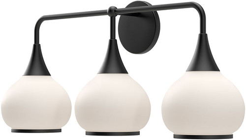 Alora Mood VL524326MBOP Hazel Modern Matte Black 3-Light Vanity Light Fixture