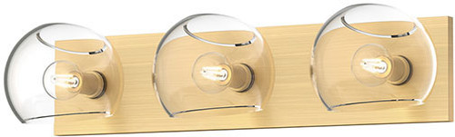 Alora Mood VL548322BGCL Willow Modern Brushed Gold 3-Light Vanity Light Fixture