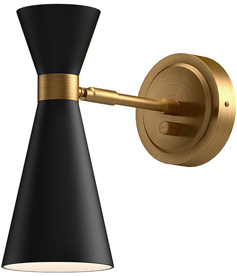 Alora Mood WV574404MBAG Blake Modern Matte Black and Aged Gold Wall Lighting Fixture