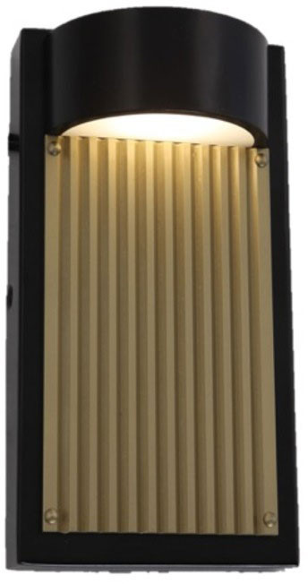 Arnsberg 226260728 Las Cruces Contemporary Bronze / Gold LED Exterior 9" Wall Lighting Sconce