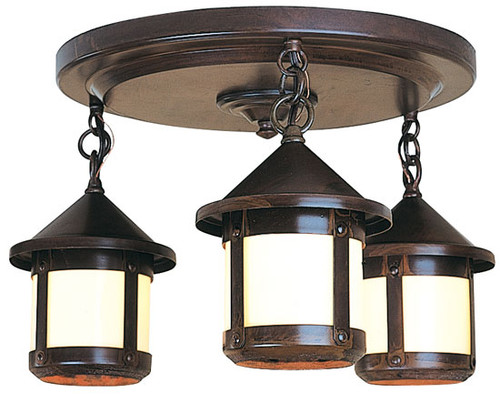 Arroyo Craftsman BCM-6S/3 Berkeley Flush Mount 3 Light Ceiling Fixture