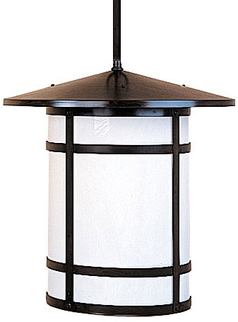 Arroyo Craftsman BSH-17L Berkeley Craftsman Indoor/Outdoor Rod Hung Pendant Light - 17.875 inches tall