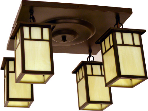 Arroyo Craftsman HCM-4L_4 Huntington Craftsman 4 Light Flush Mount Ceiling Fixture