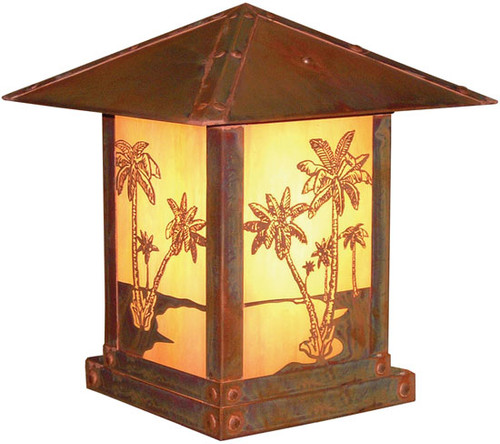 Arroyo Craftsman TRC-16PT Timber Ridge 16 inch Outdoor Pier Mount with Palm Tree Filigree