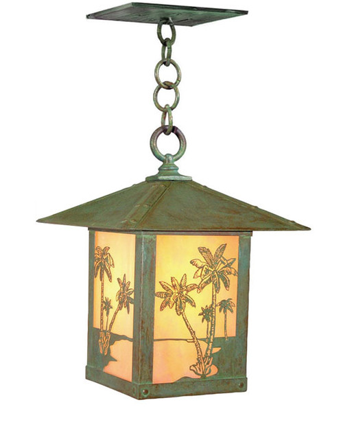 Arroyo Craftsman TRH-12PT Timber Ridge 12 inch Outdoor Pendant with Palm Tree Filigree