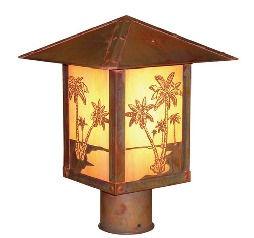 Arroyo Craftsman TRP-12PT Timber Ridge 12 inch Outdoor Light Post with Palm Tree Filigree