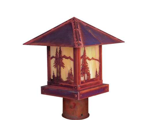 Arroyo Craftsman TRP-9MN Timber Ridge 9 inch Outdoor Light Post with Mountain Filigree