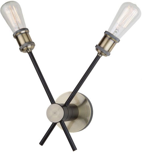 Artcraft AC10781BK Tribeca Matte Black and Satin Brass Lighting Sconce