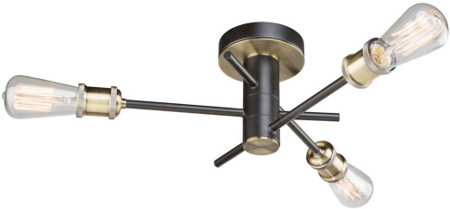 Artcraft AC10783BK Tribeca Matte Black and Satin Brass Overhead Lighting Fixture