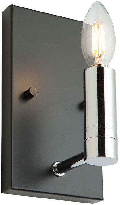 Artcraft AC11387 Carlton Modern Matte Black & Polished Nickel Wall Lamp