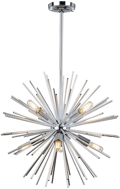 Artcraft AC11443CH Sunburst Chrome Hanging Chandelier