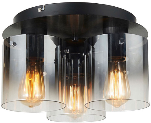 Artcraft AC11524SM Henley Modern Satin Black Flush Mount Light Fixture