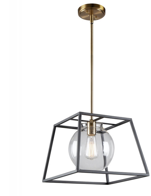 Artcraft AC11601VB Bridgetown Modern Black and Harvest Brass Hanging Light Fixture