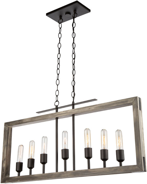 Artcraft AC11657BK Gatehouse Beach Wood and Black Island Lighting