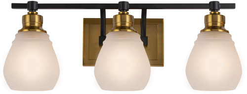 Artcraft AC11683BB Nelson Modern Brass and Black 3-Light Bath Sconce