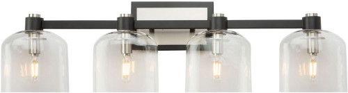 Artcraft AC11694NB Lyndon Contemporary Black and Brushed Nickel 4-Light Bathroom Light