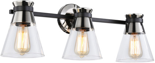 Artcraft AC11803NB Kanata Modern Black & Brushed Nickel 3-Light Bathroom Light