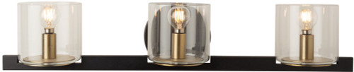 Artcraft AC11823BB Salinas Modern Black and Brass 3-Light Bathroom Vanity Lighting