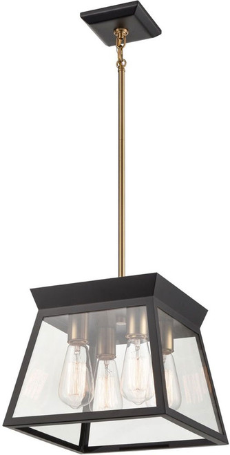 Artcraft AC11851BK Lucian Contemporary Black and Brushed Brass LED Foyer Light Fixture