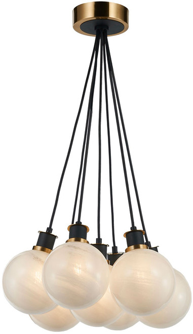 Artcraft AC11877SW Gem Modern Black and Brushed Brass Multi Pendant Lamp